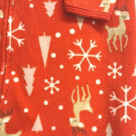 CHILD OF MINE UNISEX Holiday Reindeer, Trees, and Snowflake Footie Pajamas 12M - Picture 3 of 5